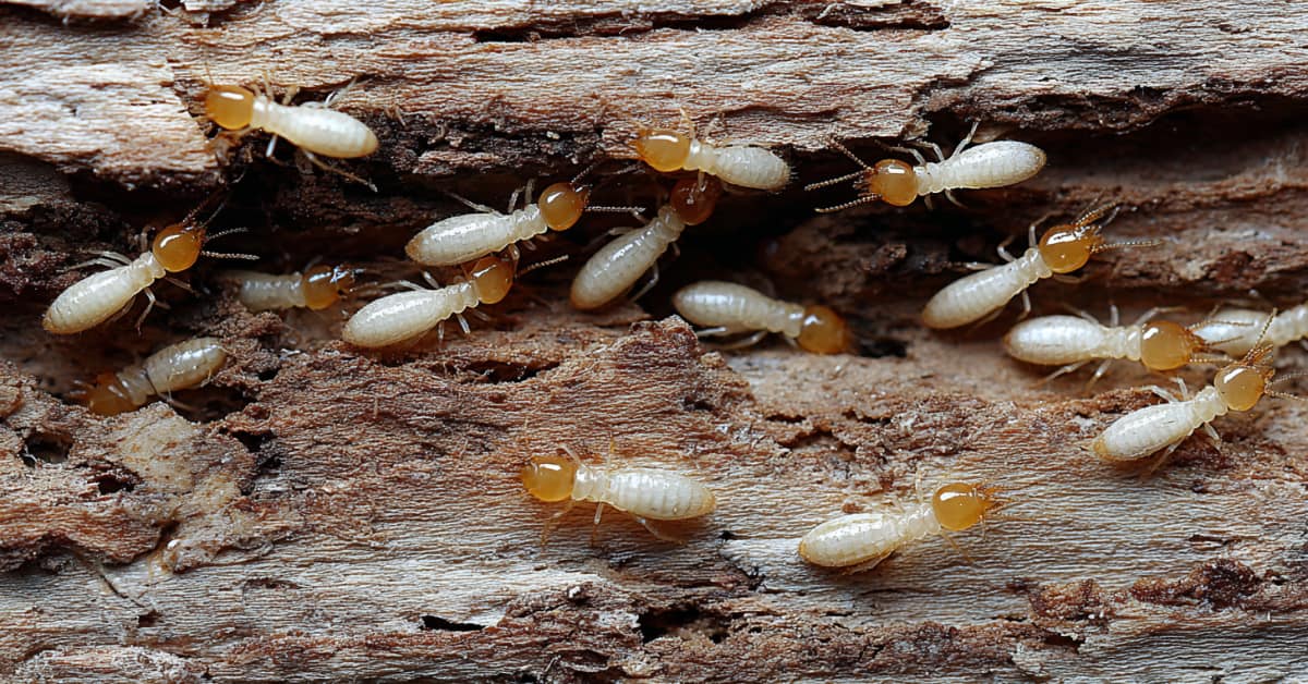 termites eating wood, concept of Termite Inspection and Treatment needed