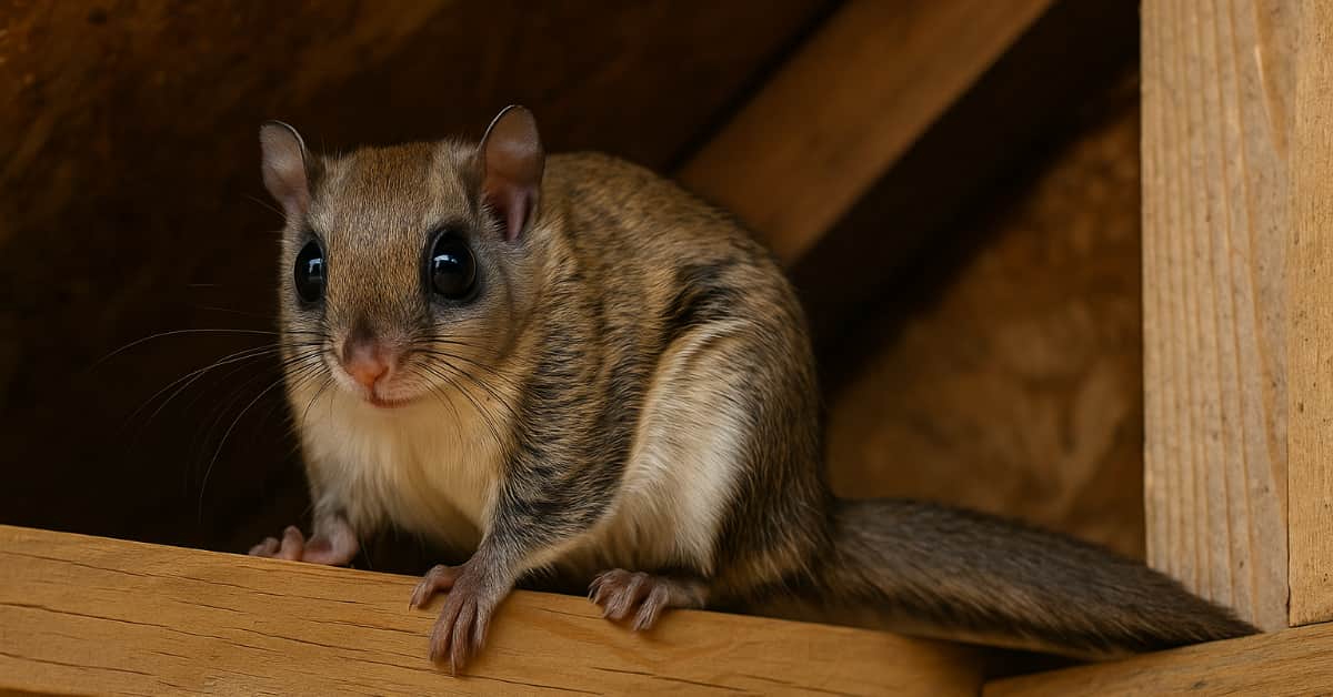 flying squirrel in attic, concept of flying squirrels