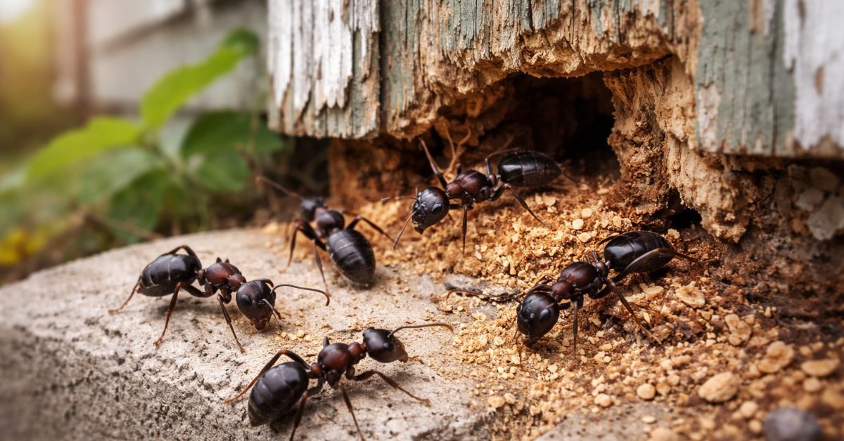 carpenter ants in new hampshire homes, damaging the structure
