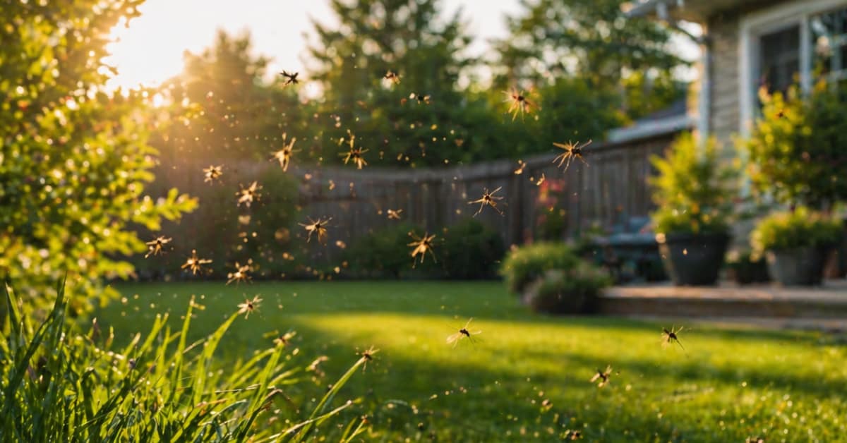 mosquitoes flying around yard, concept of How to Get Rid of Mosquitoes in Your New Hampshire Yard
